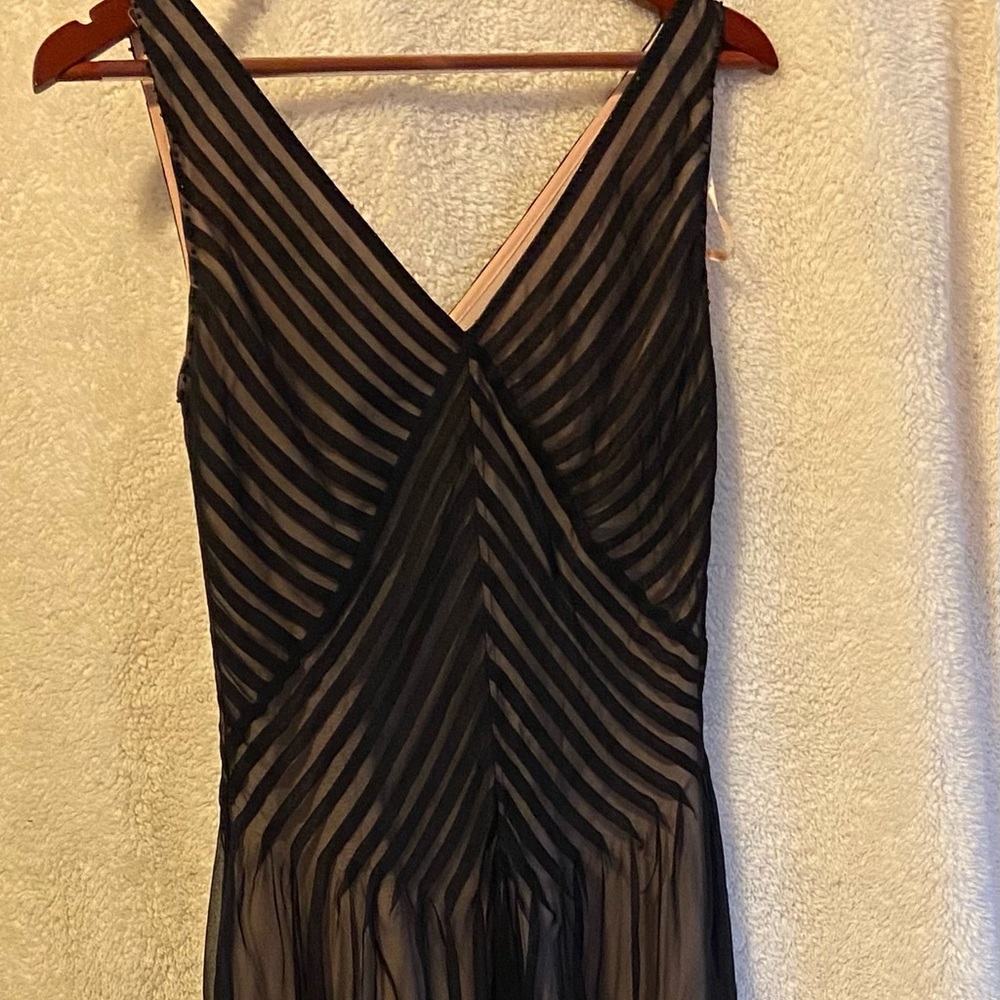 Talbots Black and Cream Striped Dress